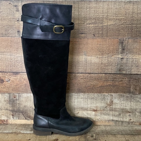 Lucky Brand Nivo black over the knee leather suede boots Size 8.5 - Picture 7 of 11